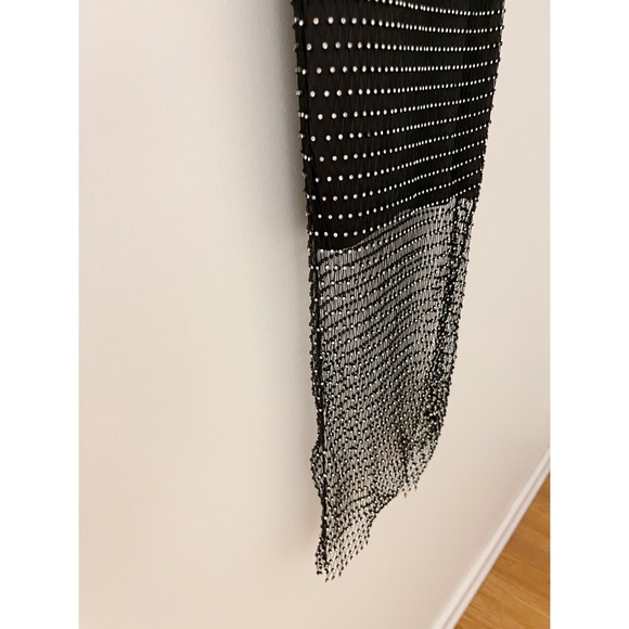 ENDLESS ROSE ~ Embellishment Mini Dress ~ Black Fishnet with Rhinestones - Picture 8 of 15